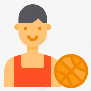 篮球运动员生活方式化身1扁平图标图标