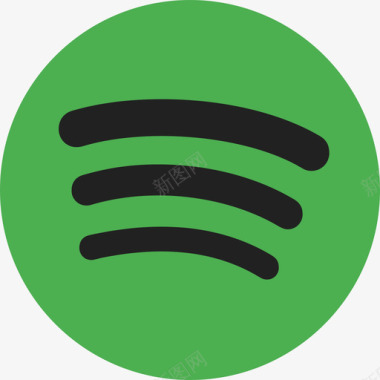 扁平Spotify社交标志3扁平图标图标