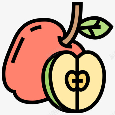 苹果水果25线形颜色图标图标
