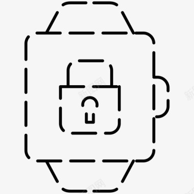 矢量虚线底纹锁定智能手表智能手表虚线图标图标