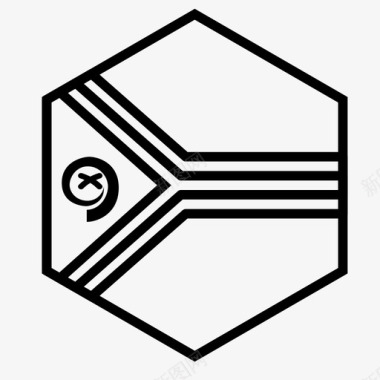 六边形的轮廓瓦努阿图国旗国家武警图标图标