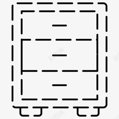 马路虚线抽屉家具虚线图标图标