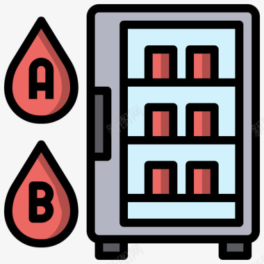 单门冰箱冰箱献血52线性颜色图标图标