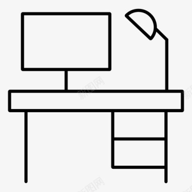 办公电脑样机书桌电脑家具图标图标