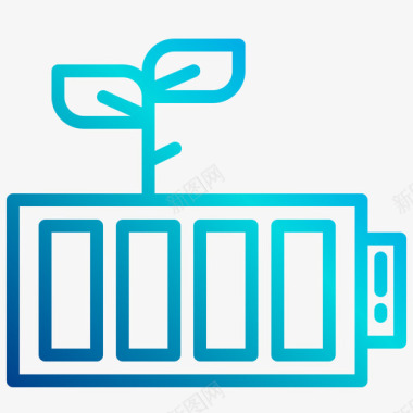 环保节约环保电池绿色能源2线性梯度图标图标