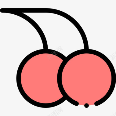 樱桃樱桃色自然色105线形颜色图标图标