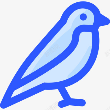 小鸟春天131蓝色图标图标