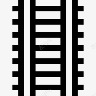 公共标识红铁轨公共交通20直线图标图标