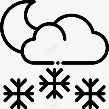 下雪下雪237号天气线性图标图标