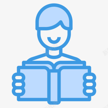 图书教育和学习15蓝色图标图标