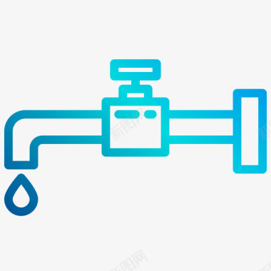 水龙头绿色能源2线性梯度图标图标