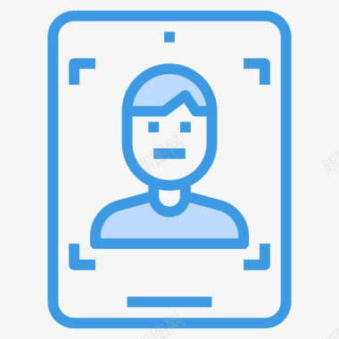 人脸识别计算机技术24蓝色图标图标
