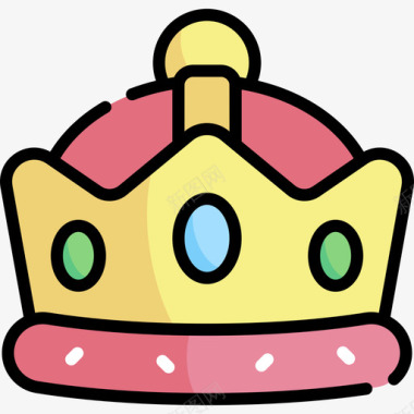 皇冠皇冠童话故事13线条色彩图标图标
