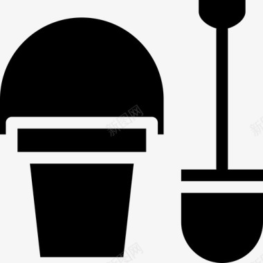 水桶铁锹图标图标