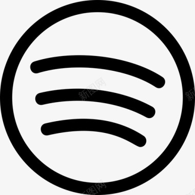 Spotify图标Spotify社交标识4线性图标图标