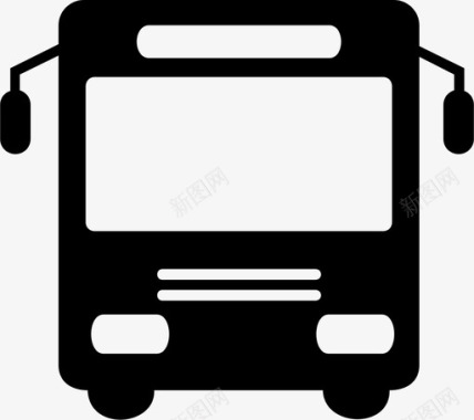 公共标识红公共汽车公共汽车站交通图标图标