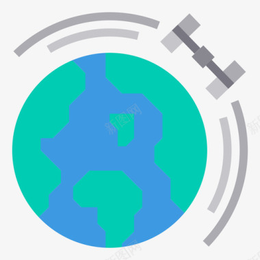 太空银河宇宙卫星天线太空和银河2号扁平图标图标