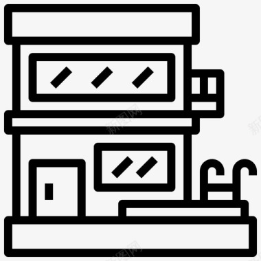 高档豪宅豪宅建筑收藏2线性图标图标