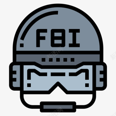 FBI警用头盔fbi3线纹颜色图标图标