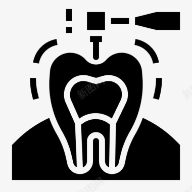 锋利的牙齿钻孔护理牙医图标图标