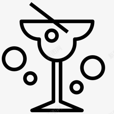 墨迹数字2鸡尾酒数字游牧2直线型图标图标