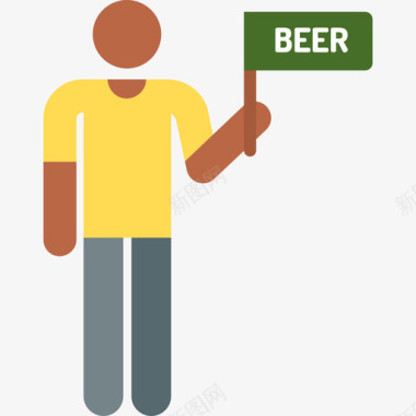 雪花啤酒节伙计啤酒节45彩色图标图标