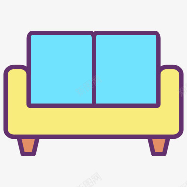 线性装饰沙发家具装饰4线性颜色图标图标