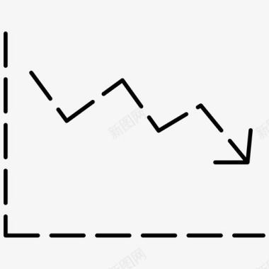 图表图标股票图表下跌图标图标