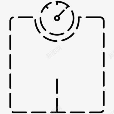 失量背景秤重量电子设备虚线图标图标