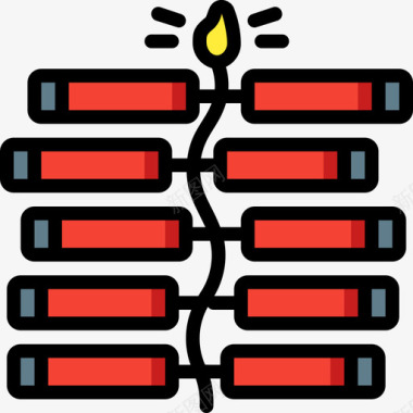 印度特色美食爆竹印度46线型颜色图标图标