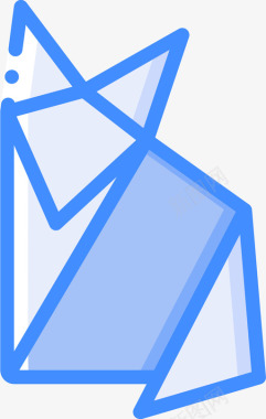 狐狸折纸蓝色图标图标
