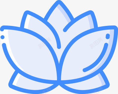 莲花正念5蓝色图标图标