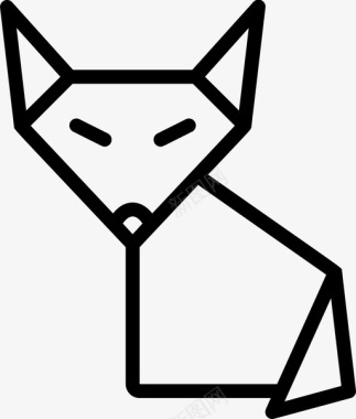 燕子折纸狐狸折纸3直线型图标图标