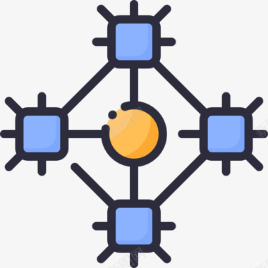 区块链技术区块链加密货币80线性颜色图标图标