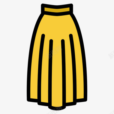 长裙女装4线性颜色图标图标