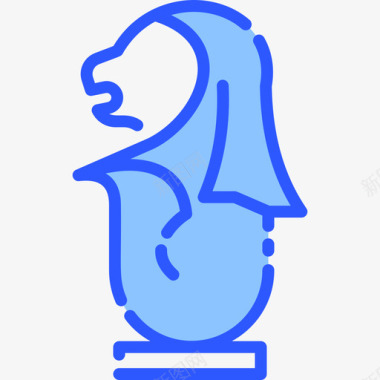 鱼尾狮landmark31蓝色图标图标