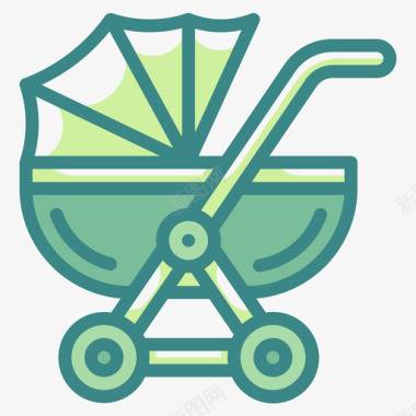 母亲节婴儿车母亲节27双色调图标图标