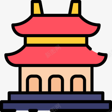 中国北京93线性颜色图标图标