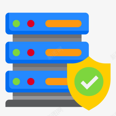 网络安全服务器网络安全29扁平图标图标