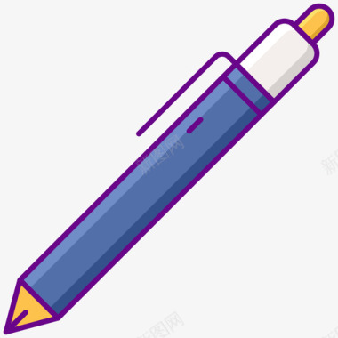 钢笔返校101线性颜色图标图标