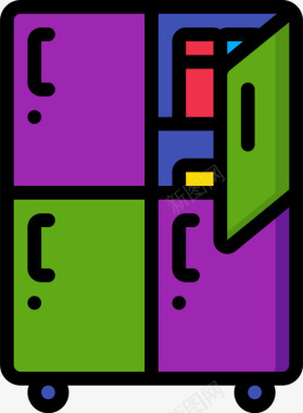 储物柜储物柜办公家具2线性颜色图标图标