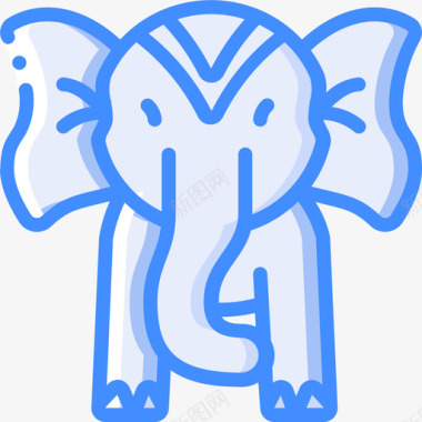 大象印度47蓝色图标图标
