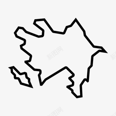 阿塞拜疆地图巴库里海图标图标