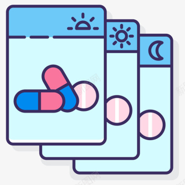 停用药物药丸药物3线性颜色图标图标