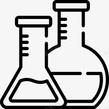 降低50烧瓶化学50线性图标图标