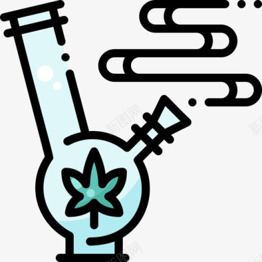 凤凰Marijuana13线性颜色图标图标