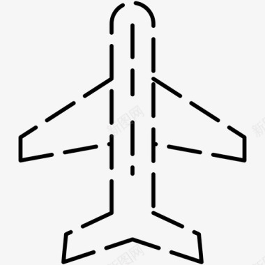 飞机航班航空虚线图标图标