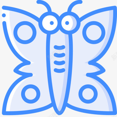 蓝色对话框蝴蝶昆虫和昆虫蓝色图标图标