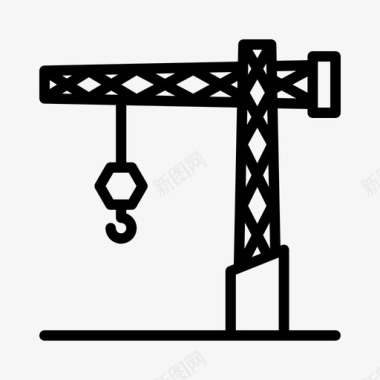 起重机劳动节1线性图标图标