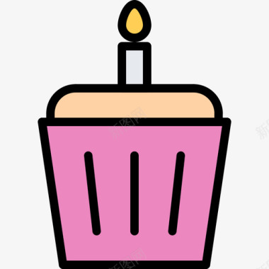 生日蛋糕生日派对46彩色图标图标